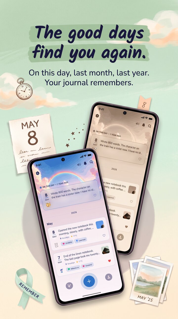 Reflect On This Day screen surfacing a memory from one year ago